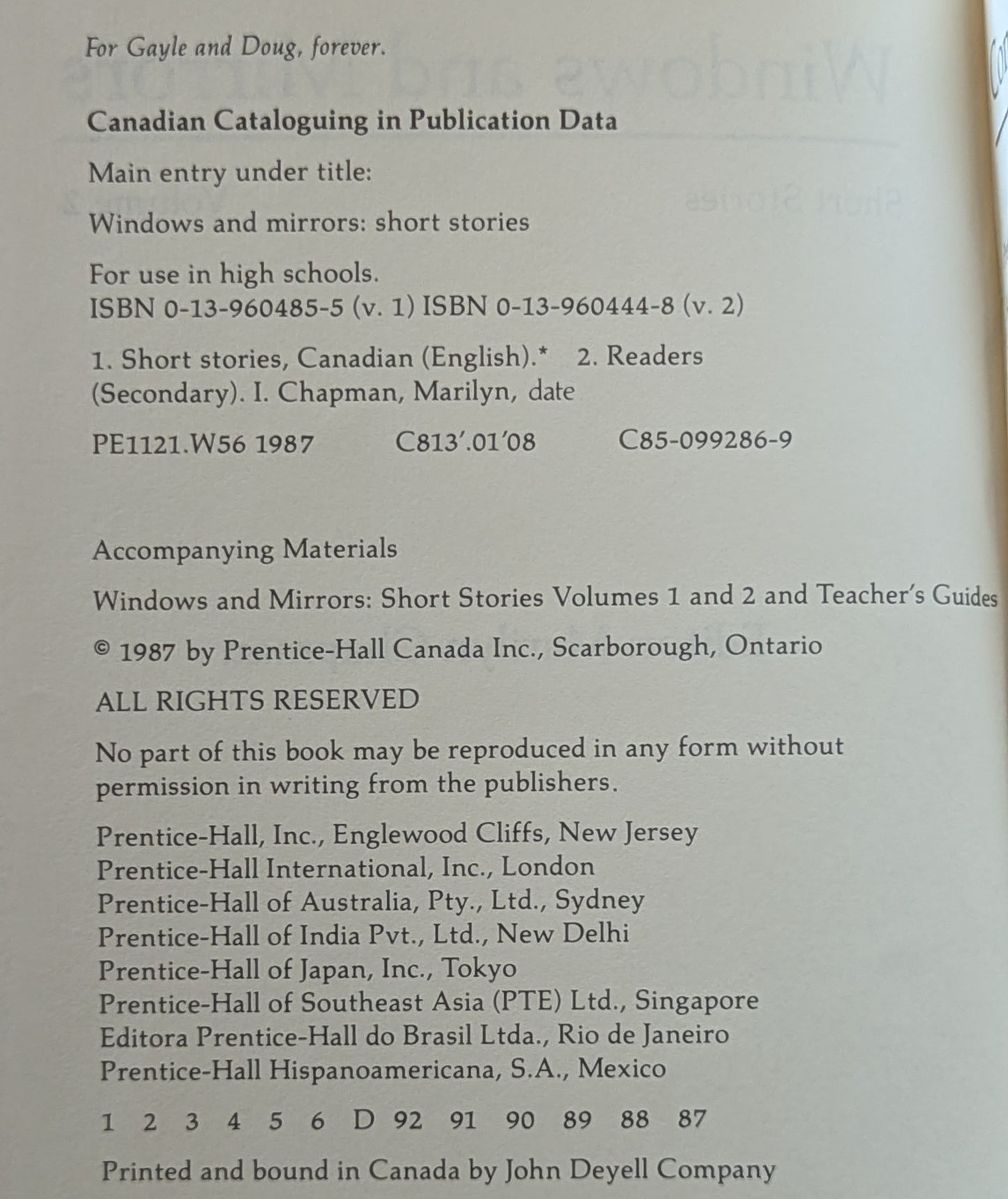 Windows and Mirrors Vol. 2, ed. Marilyn Chapman