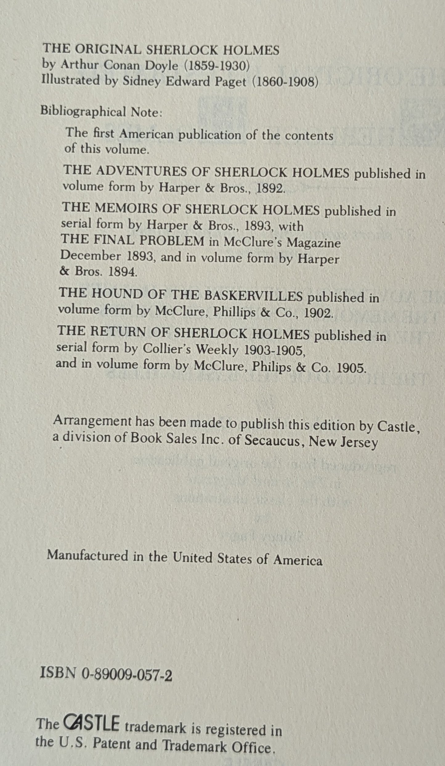 The Original Illustrated Sherlock Holmes by Arthur Conan Doyle, ill. Sidney Paget