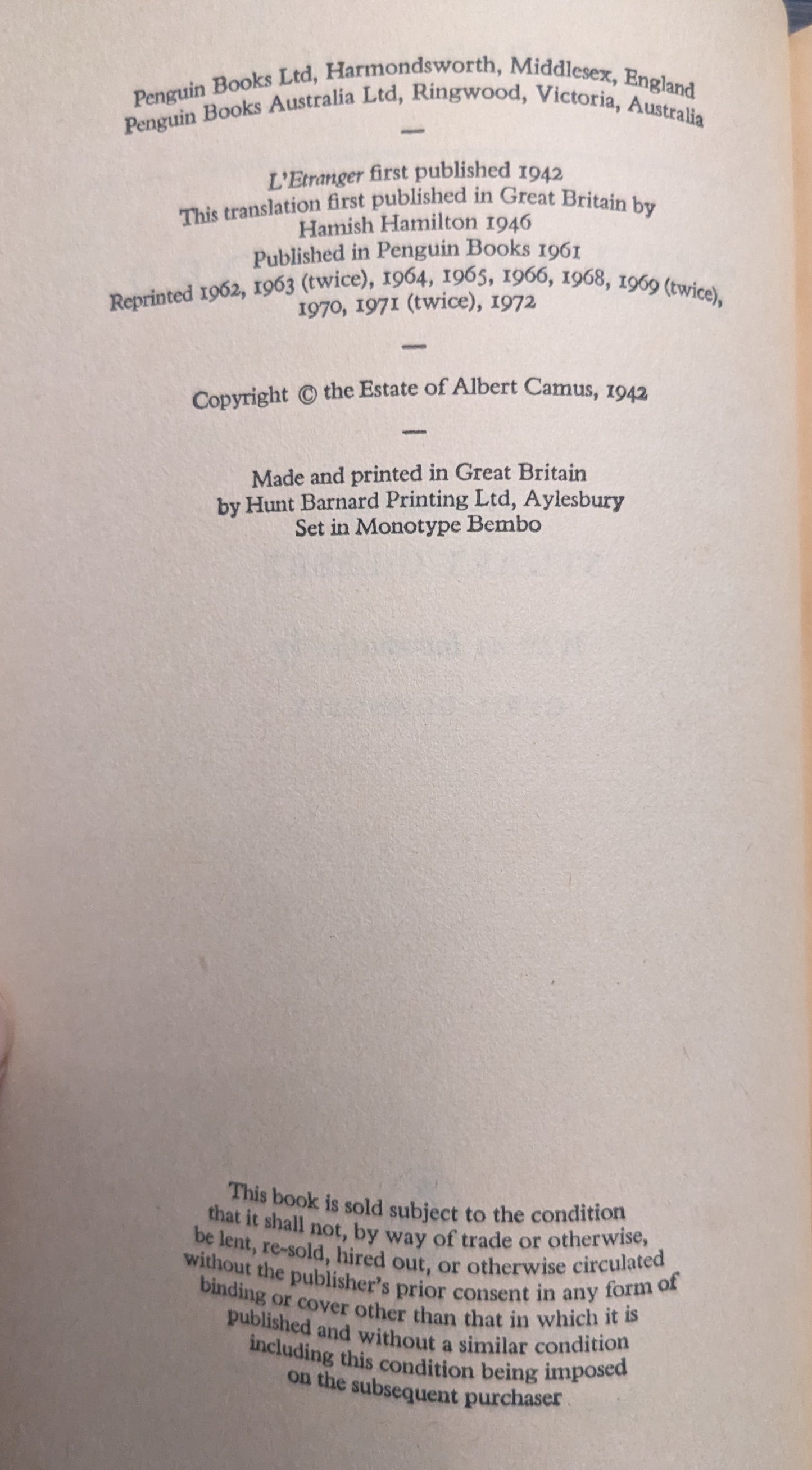 The Outsider by Albert Camus