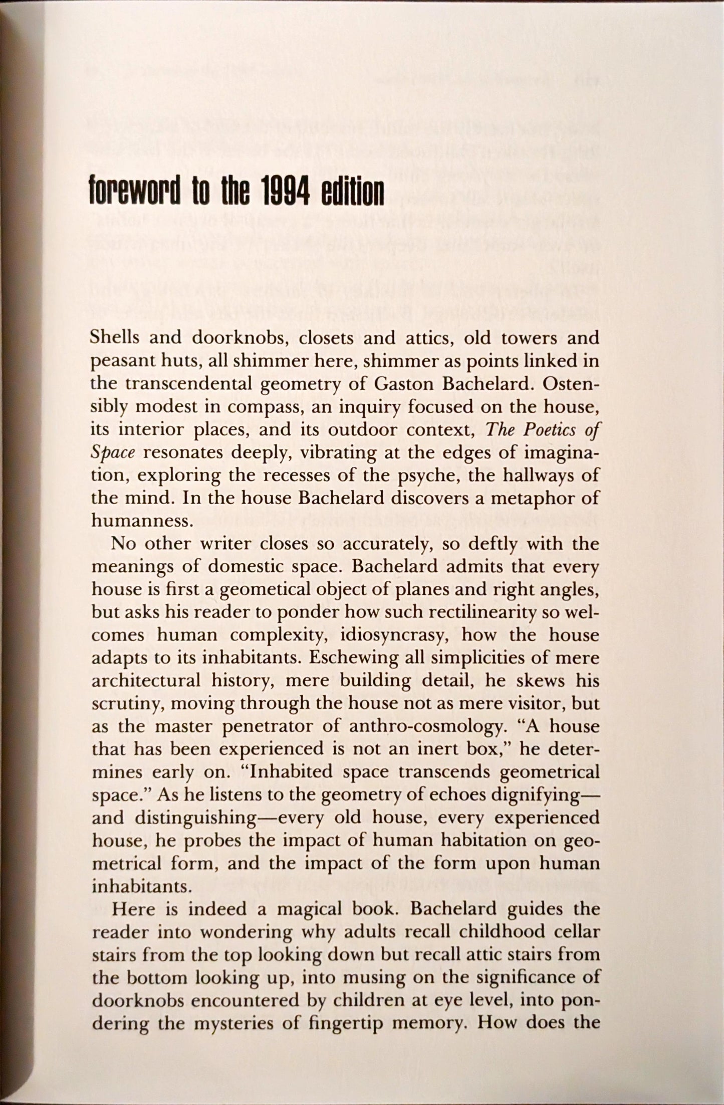 The Poetics of Space by Gaston Bachelard