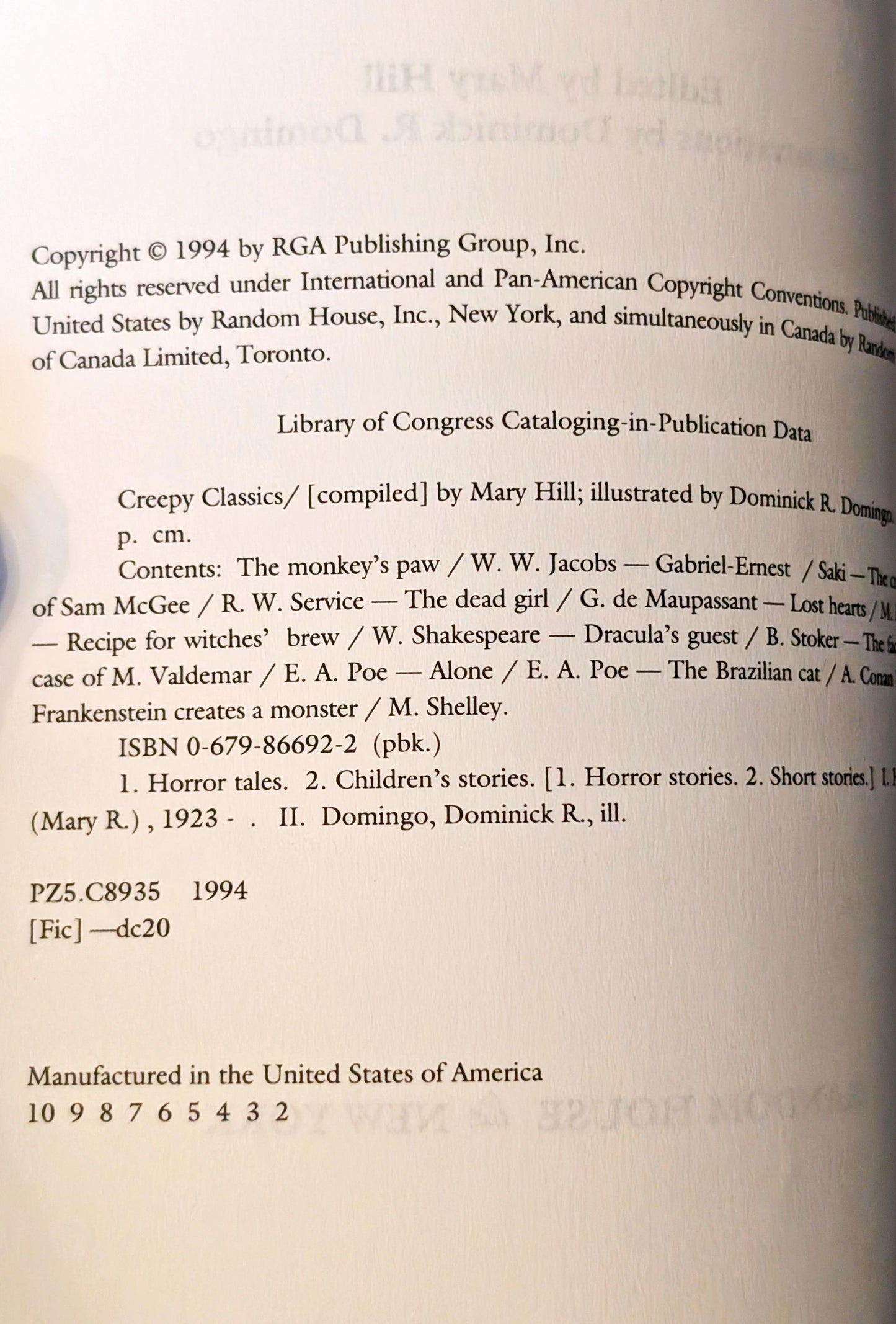 Creepy Clasics edited by Mary Hill