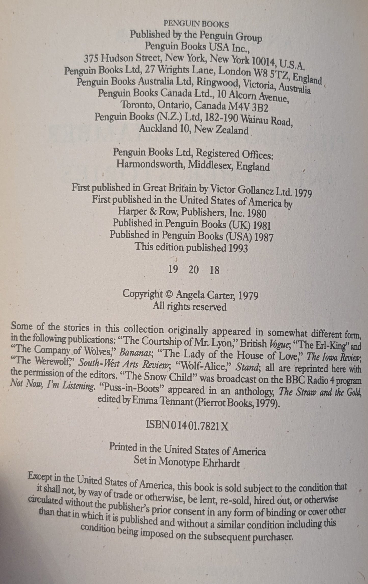 The Bloody Chamber and Other Stories by Angela Carter