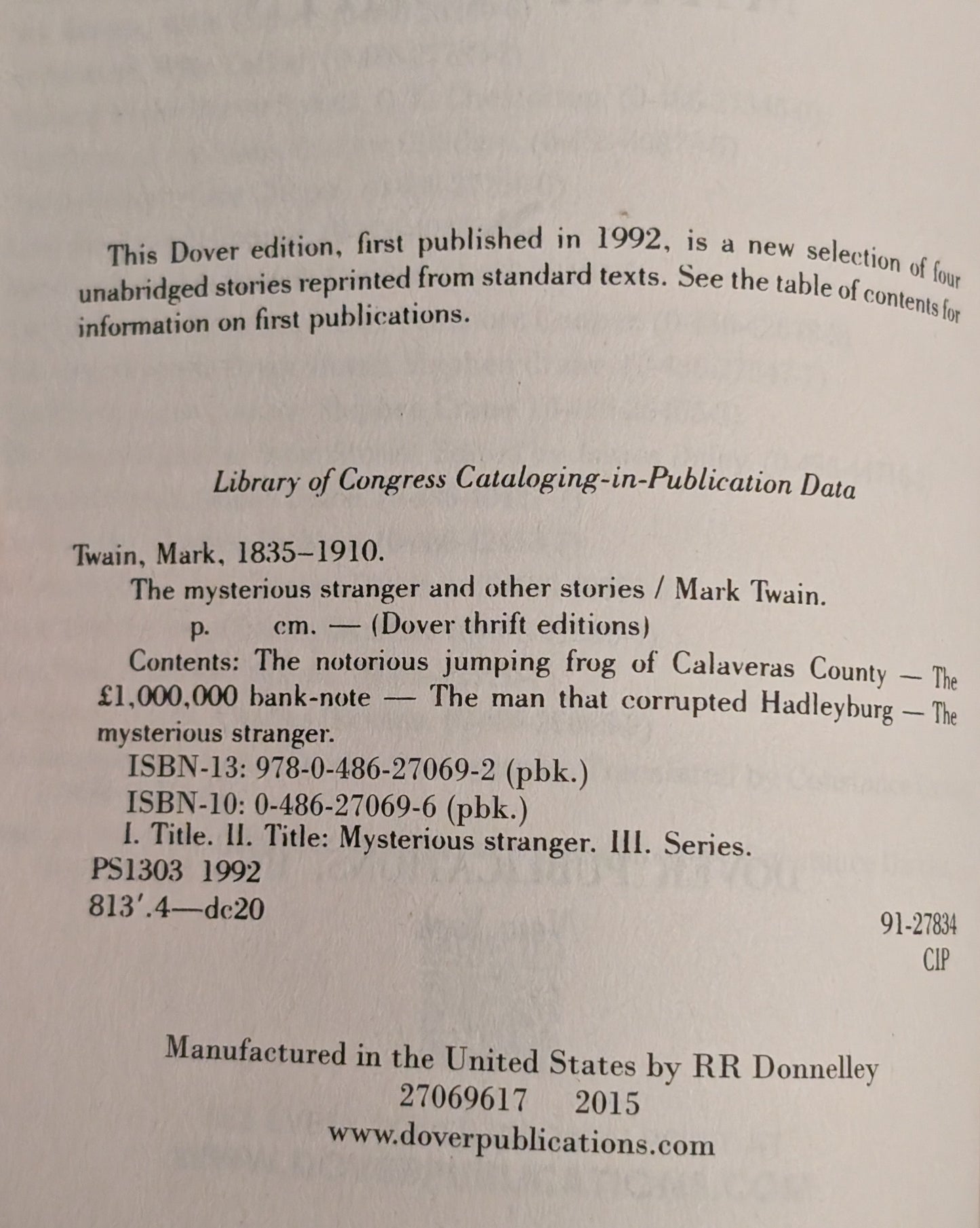 The Mysterious Strangers and Other Stories by Mark Twain