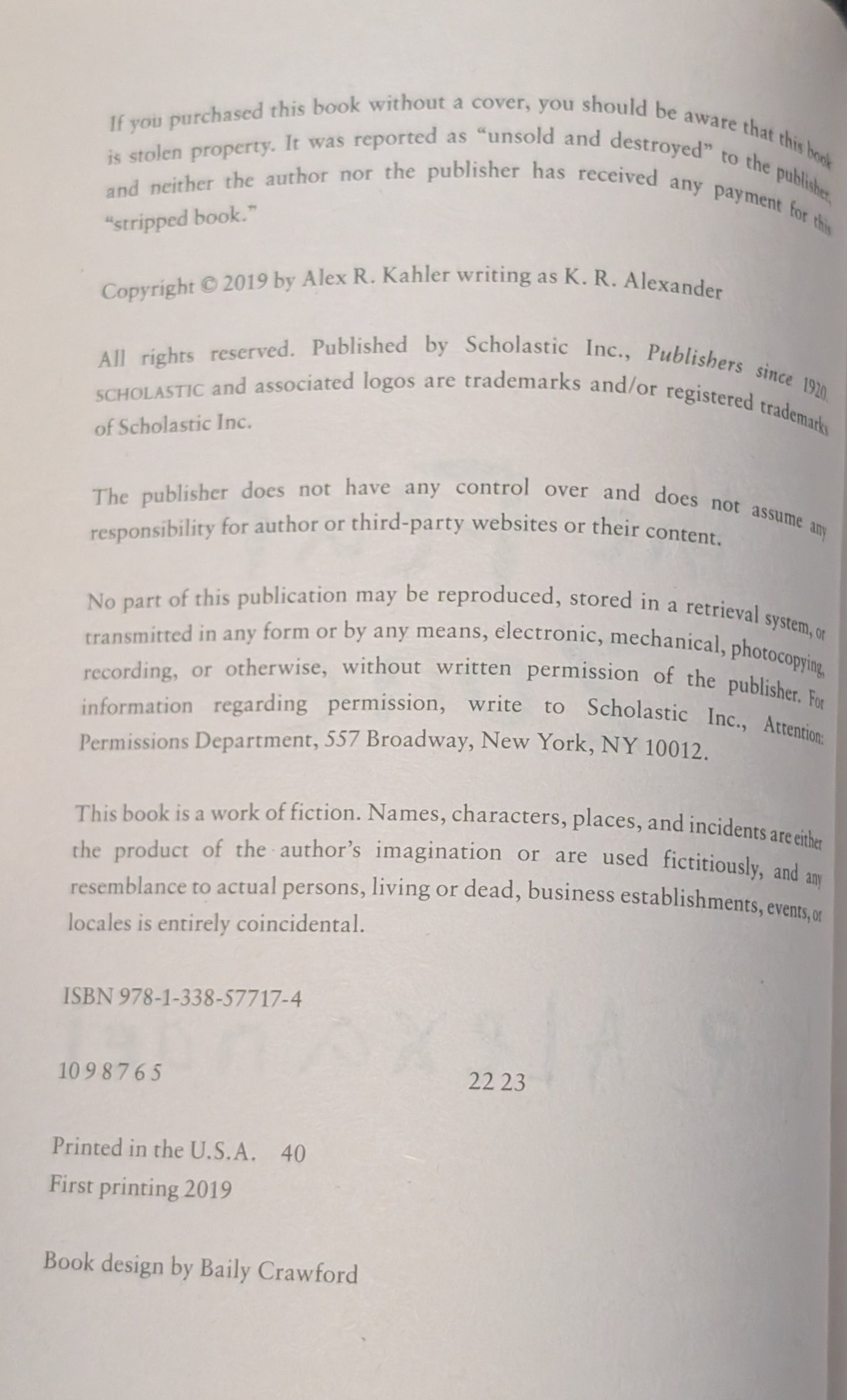 The Fear Zone by K.R Alexander