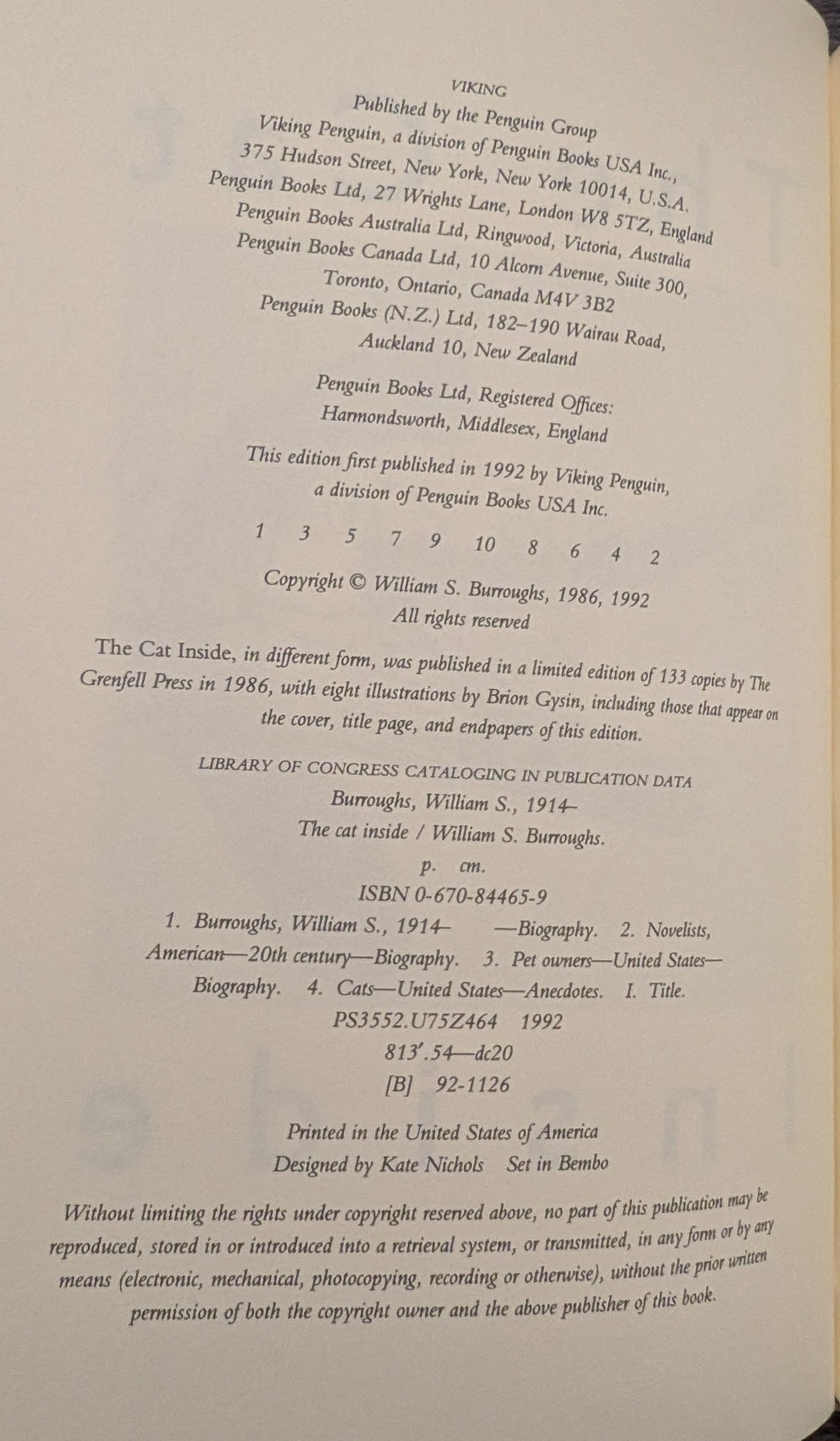The Cat Inside by William S. Burroughs