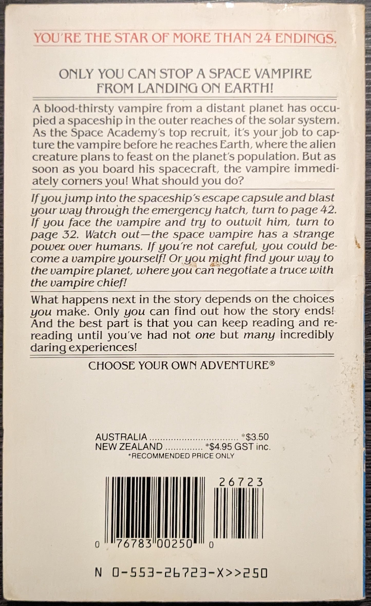 Space Vampire: Choose Your Own Adventure by Edward Packard