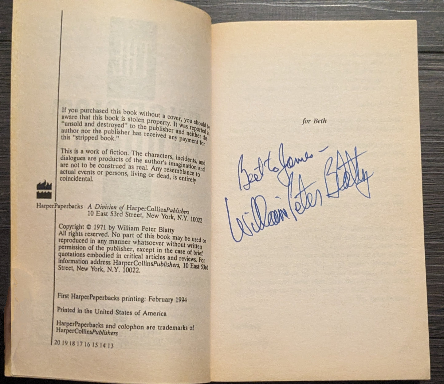 The Exorcist by William Peter Blatty (Signed)