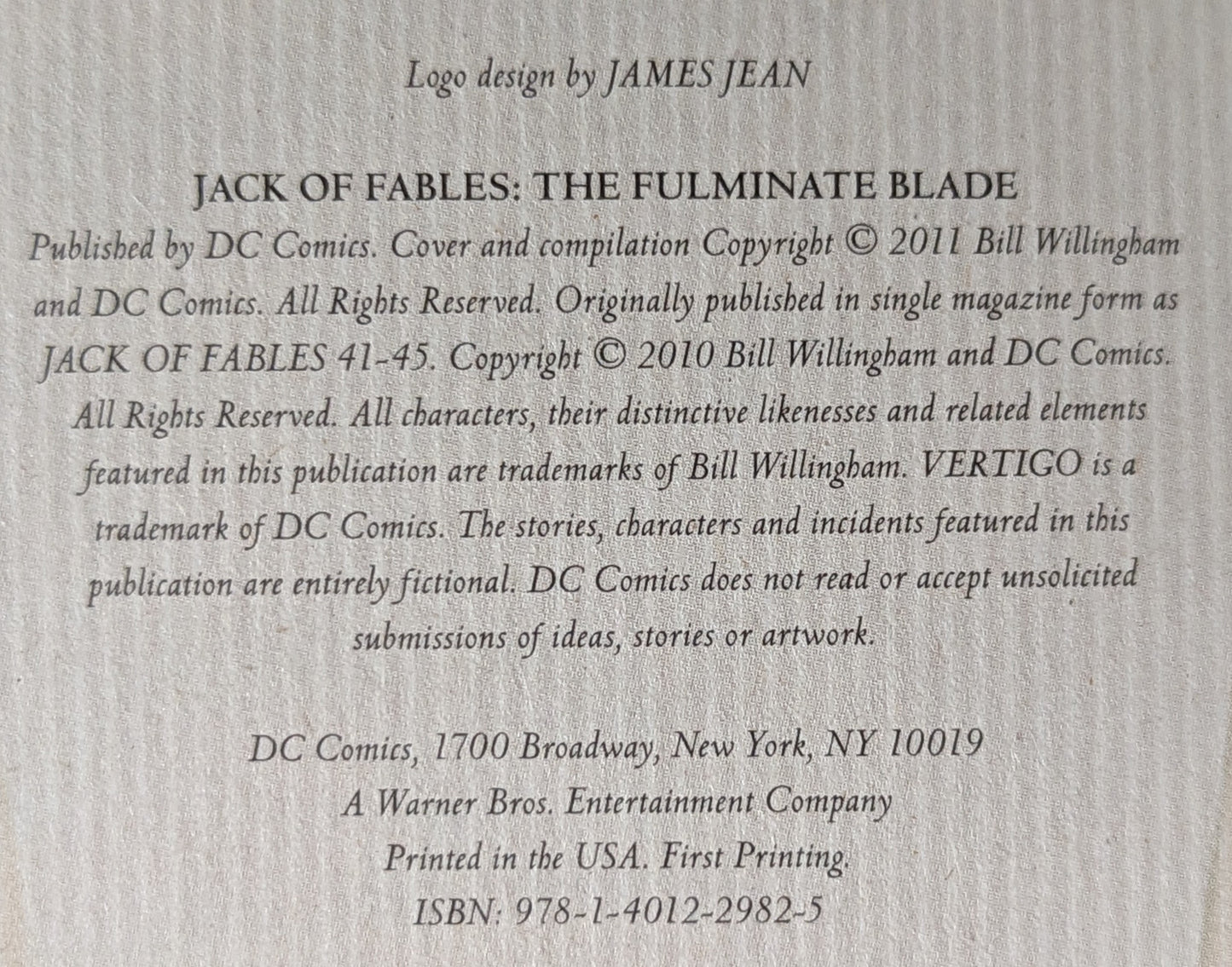 The Fulminate Blade (Jack of Fables #8) by Willingham, Sturges, Akins, Fern, Pepoy