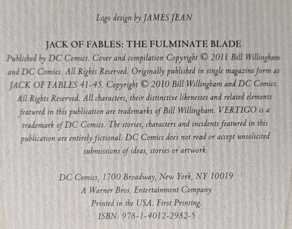 The Fulminate Blade (Jack of Fables #8) by Willingham, Sturges, Akins, Fern, Pepoy