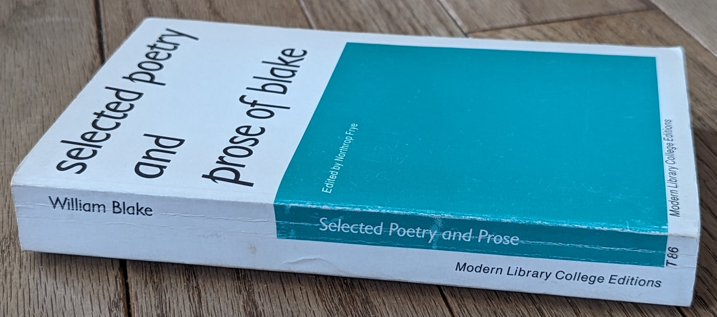 Selected Poetry and Prose of Blake, ed. Northrop Frye