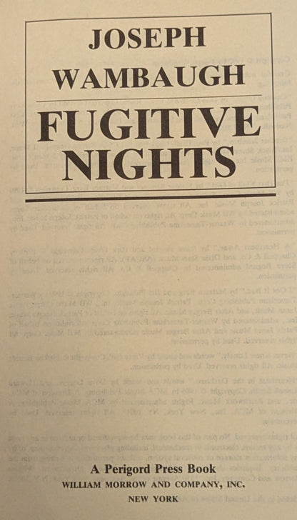 Fugitive Nights by Joseph Wambaugh