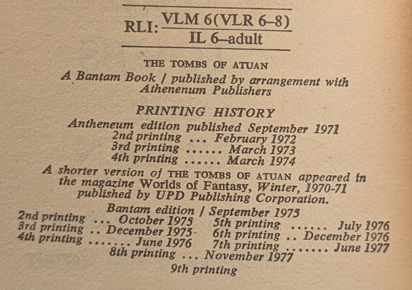 The Tombs of Atuan by Ursula K. Le Guin