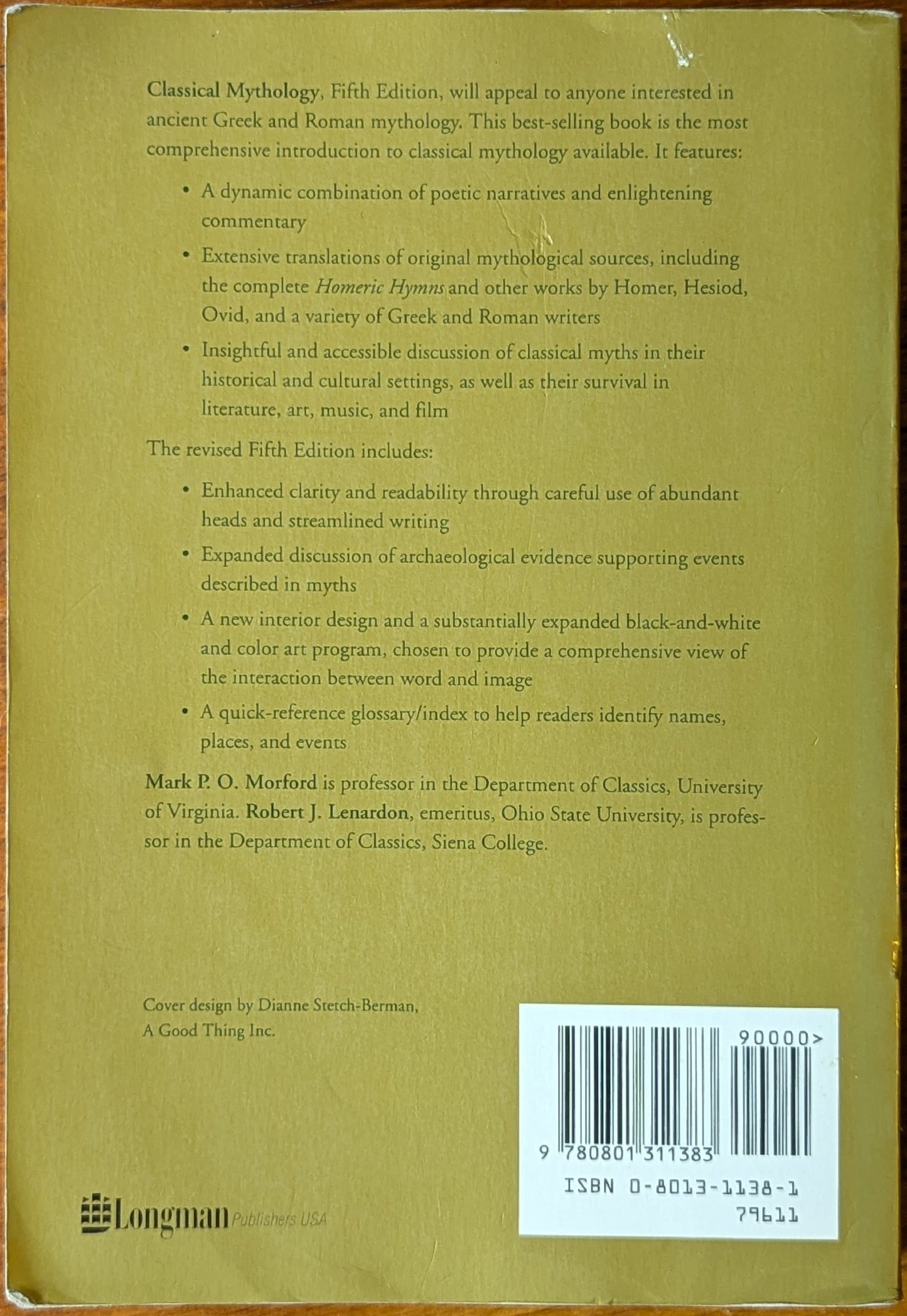 Classical Mythology (5th Edition) eds. Morford and Lenardon