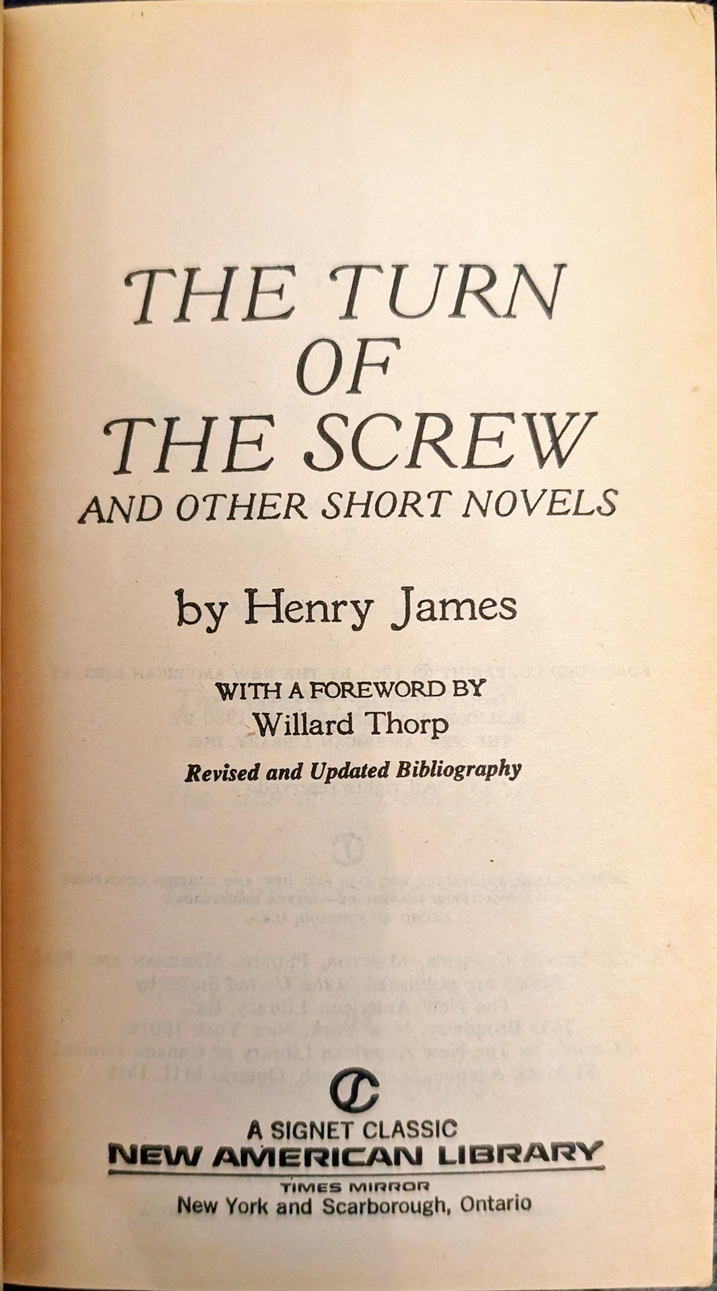 The Turn of the Screw and Other Short Novels by Henry James