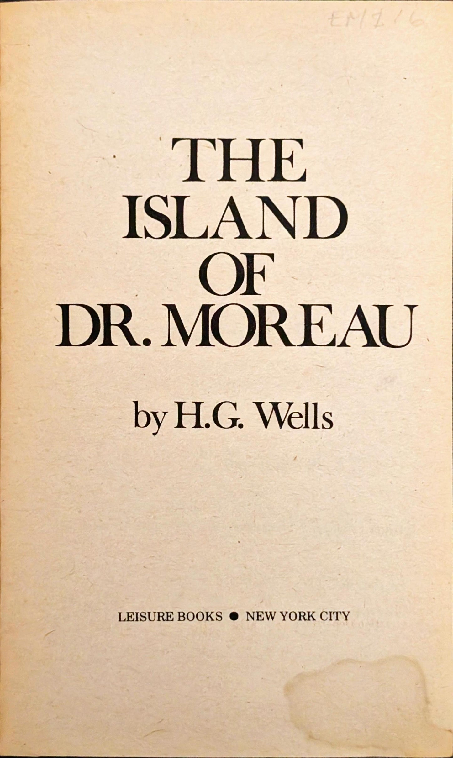 The Island of Dr. Moreau by H.G Wells