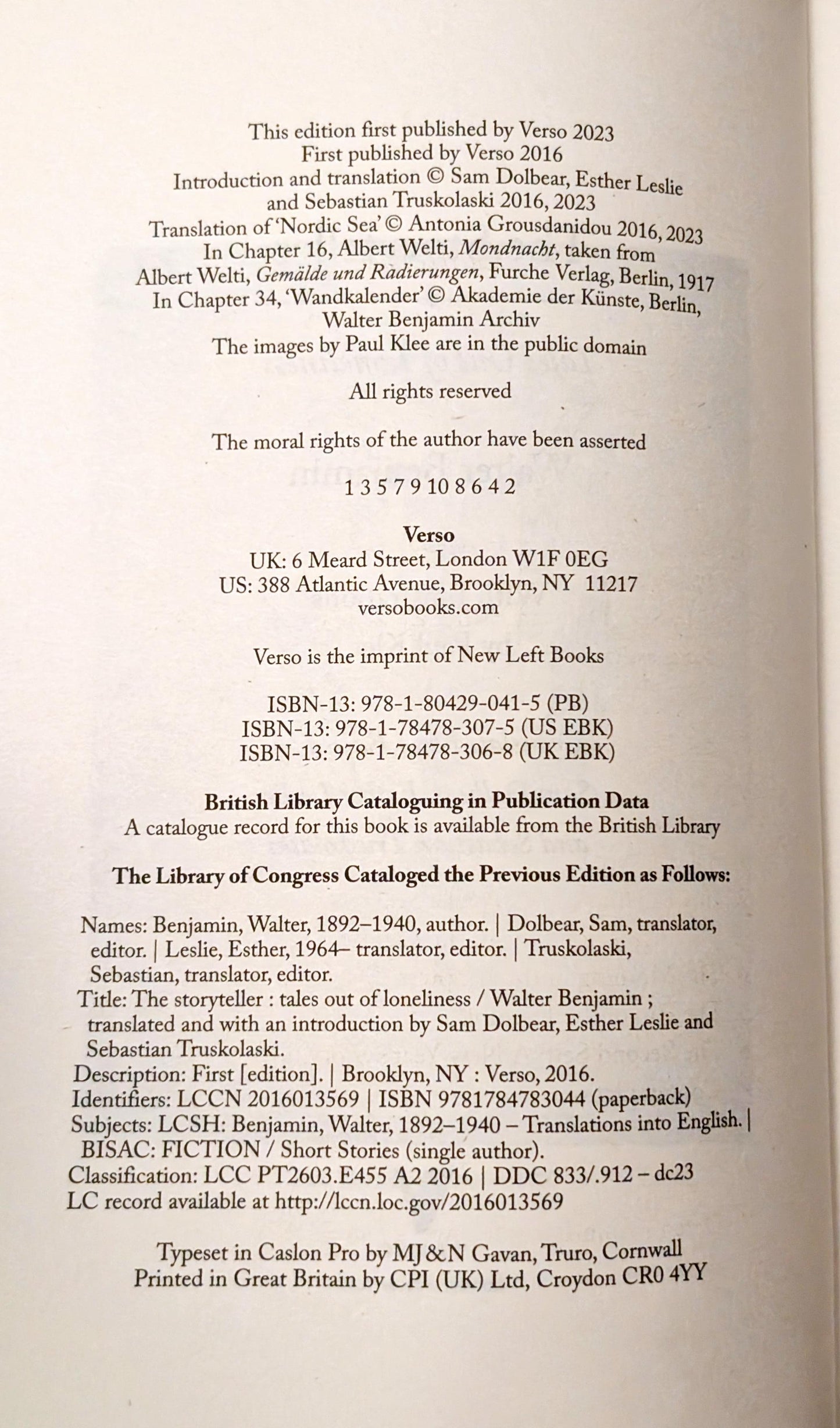 The Storyteller: Tales out of Lonilness by Walter Benjamin