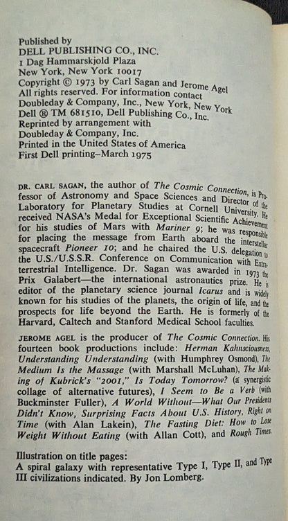 The Cosmic Connection: An Extraterrestrial Perspective by Carl Sagan