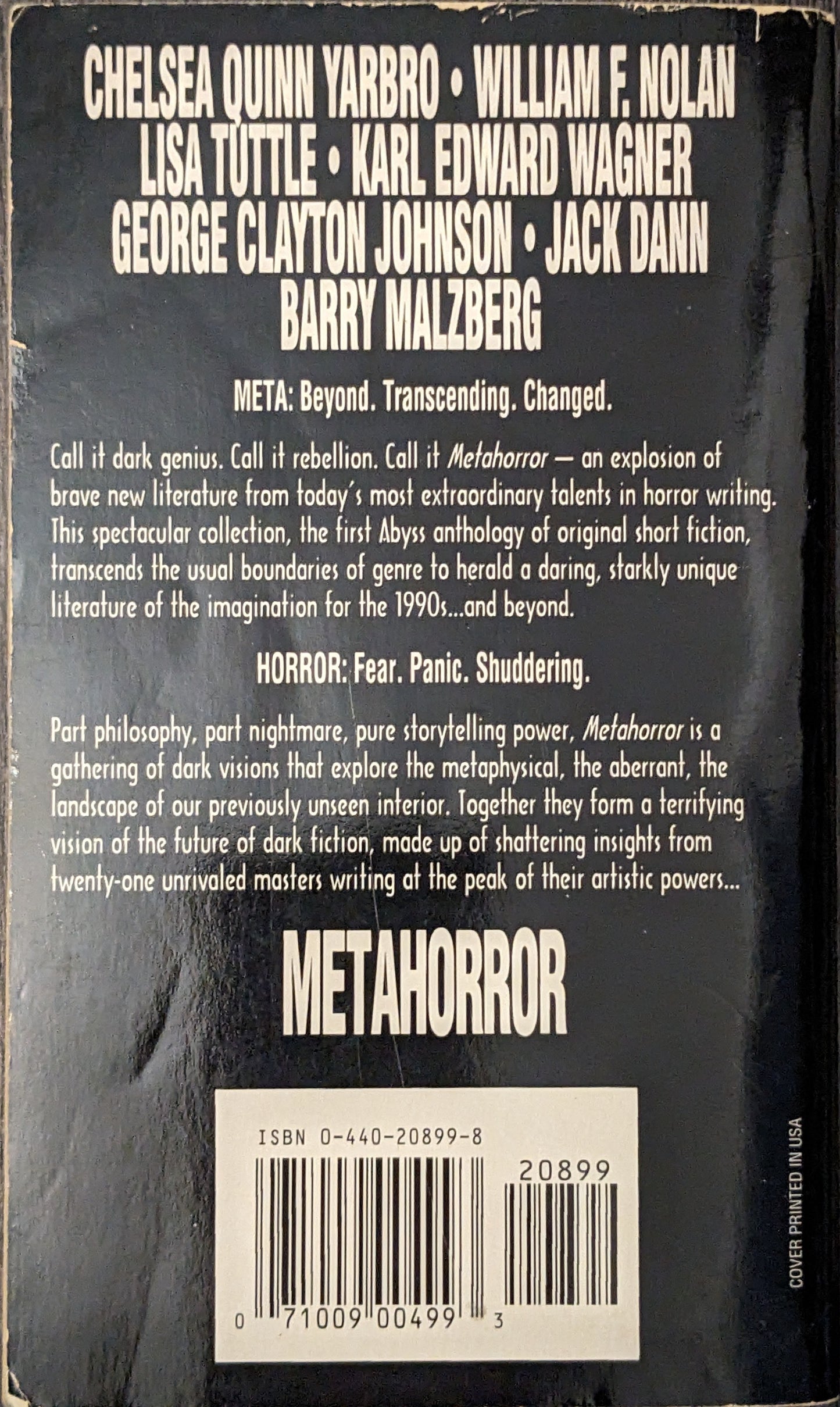 Metahorror edited by Dennis Etichson