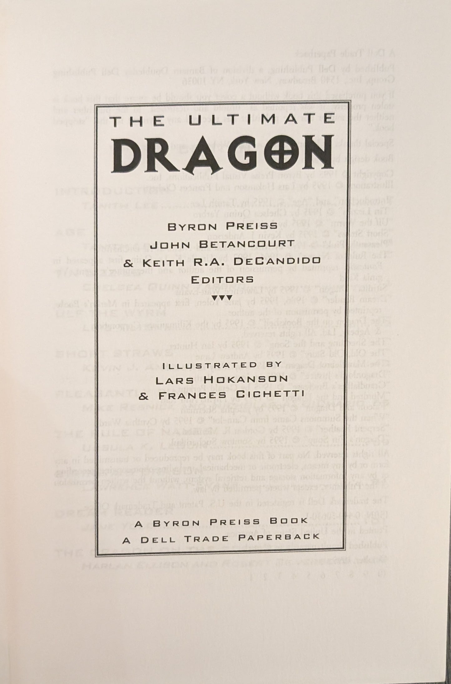 The Ultimate Dragon edited by Byron Preiss, John Betancourt & Keith R.A DeCandido