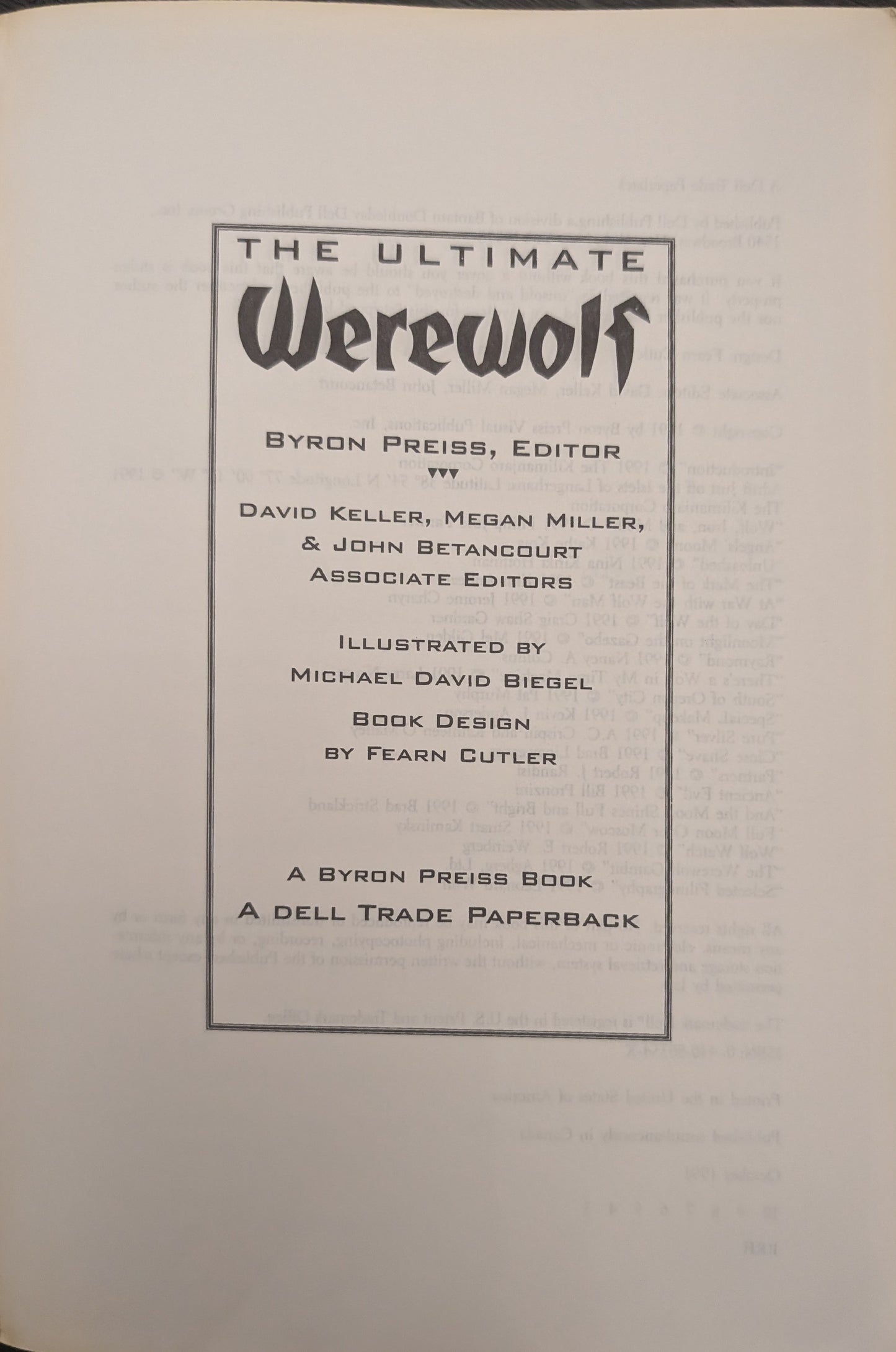 The Ultimate Werewolf edited by Byron Preiss