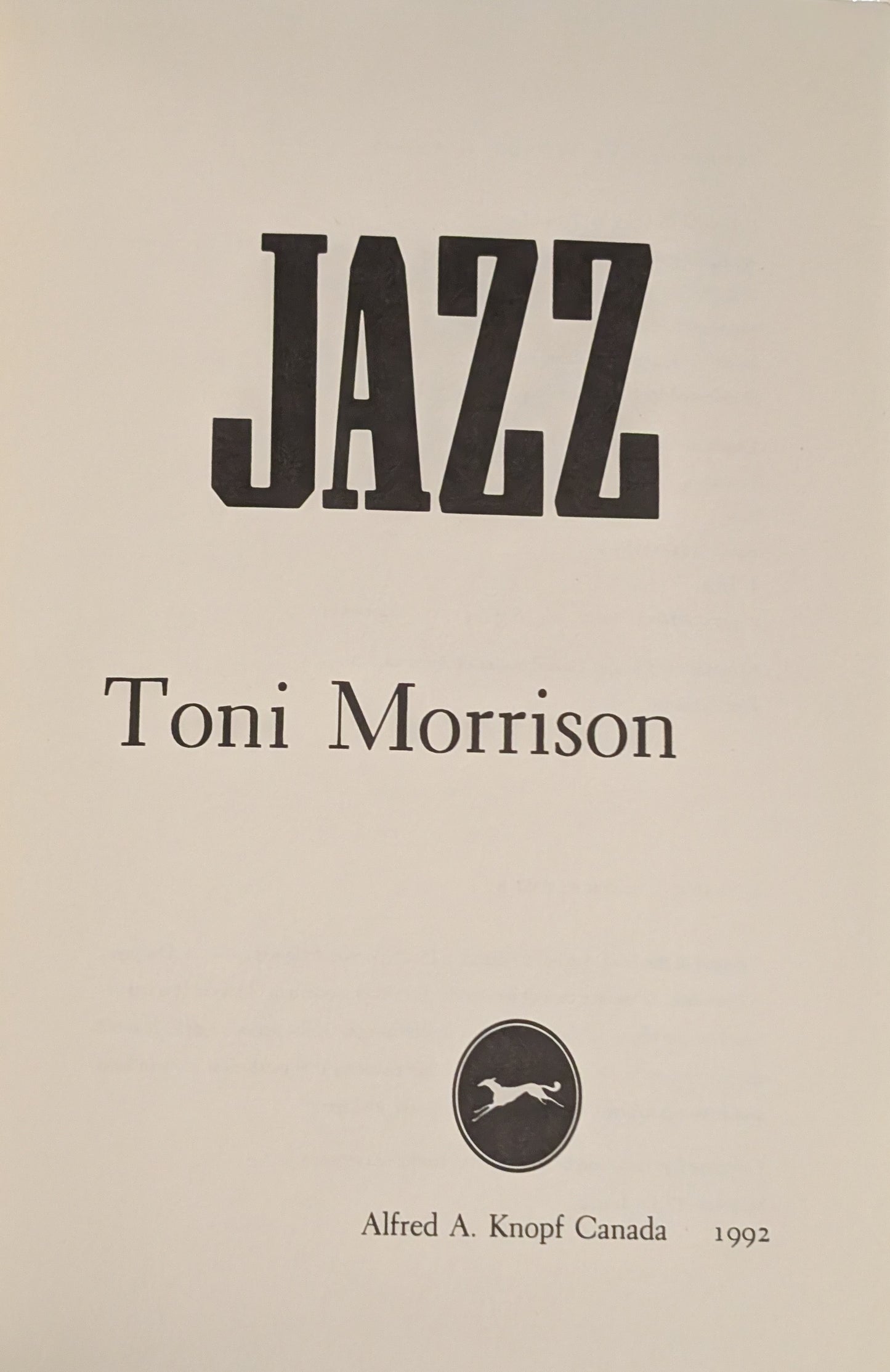 Jazz by Toni Morrison