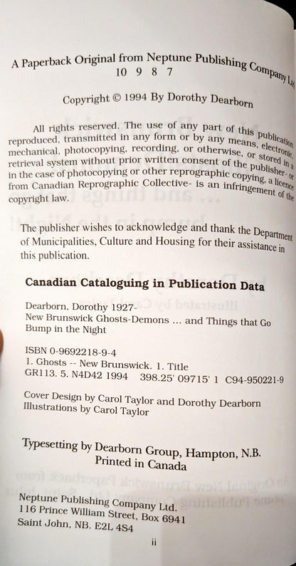 New Brunswick Ghosts! Demons! ...and things that go bump in the Night! By Dorothy Dearborn