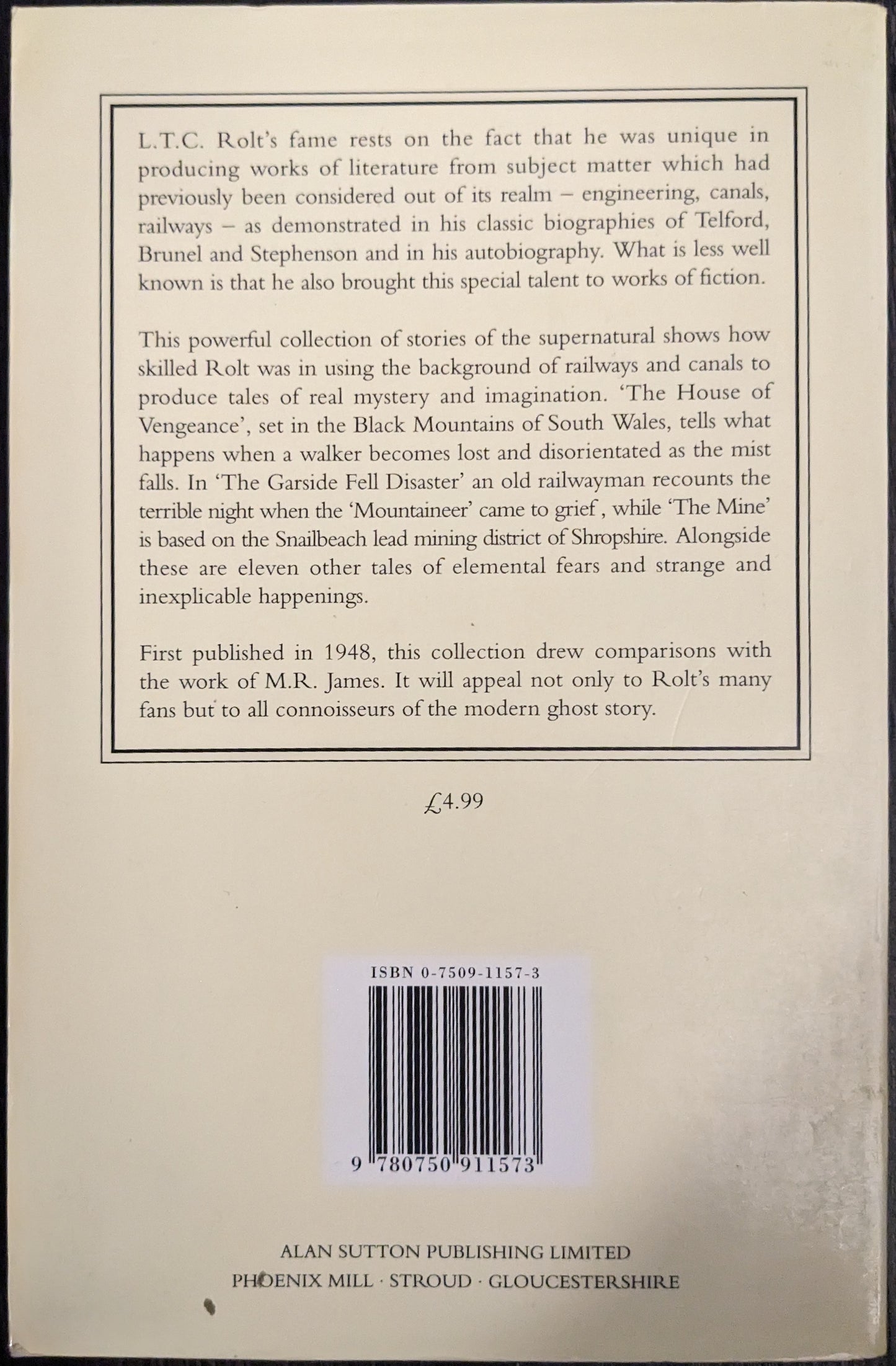 Sleep No More: Railway, Canal, and Other Stories of Supernatural by L.T.C Rolt