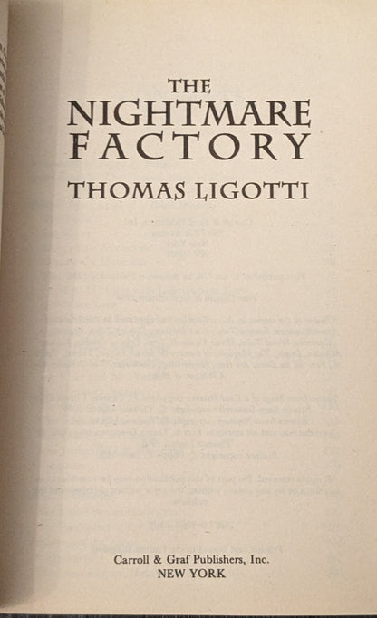 The Nightmare Factory by Thomas Ligotti