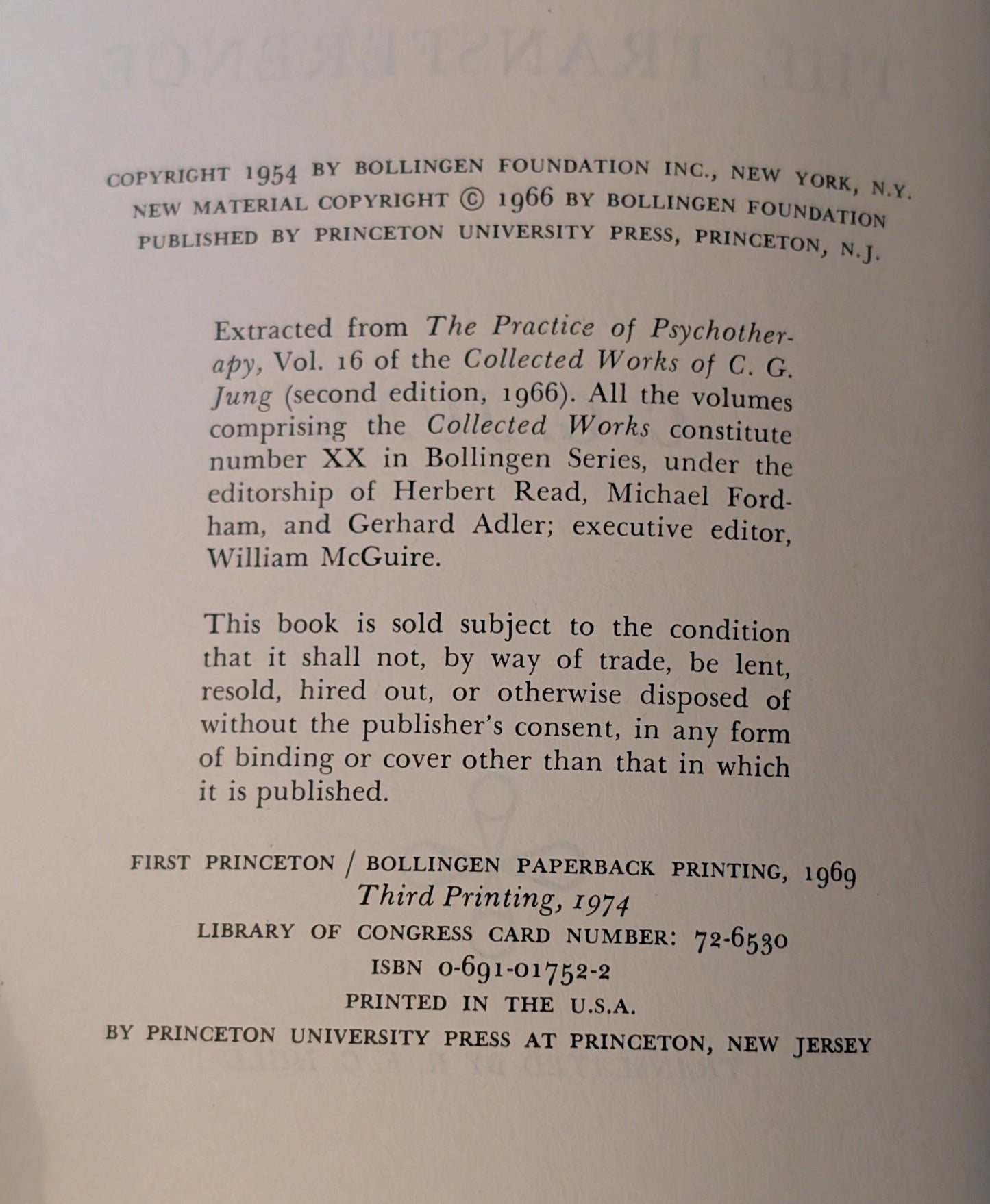 The Psychology of the Transference by C.G Jung