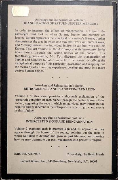 Triangulation of Saturn-Juniper- Mercury, Volume 3 by Donald H. Yott