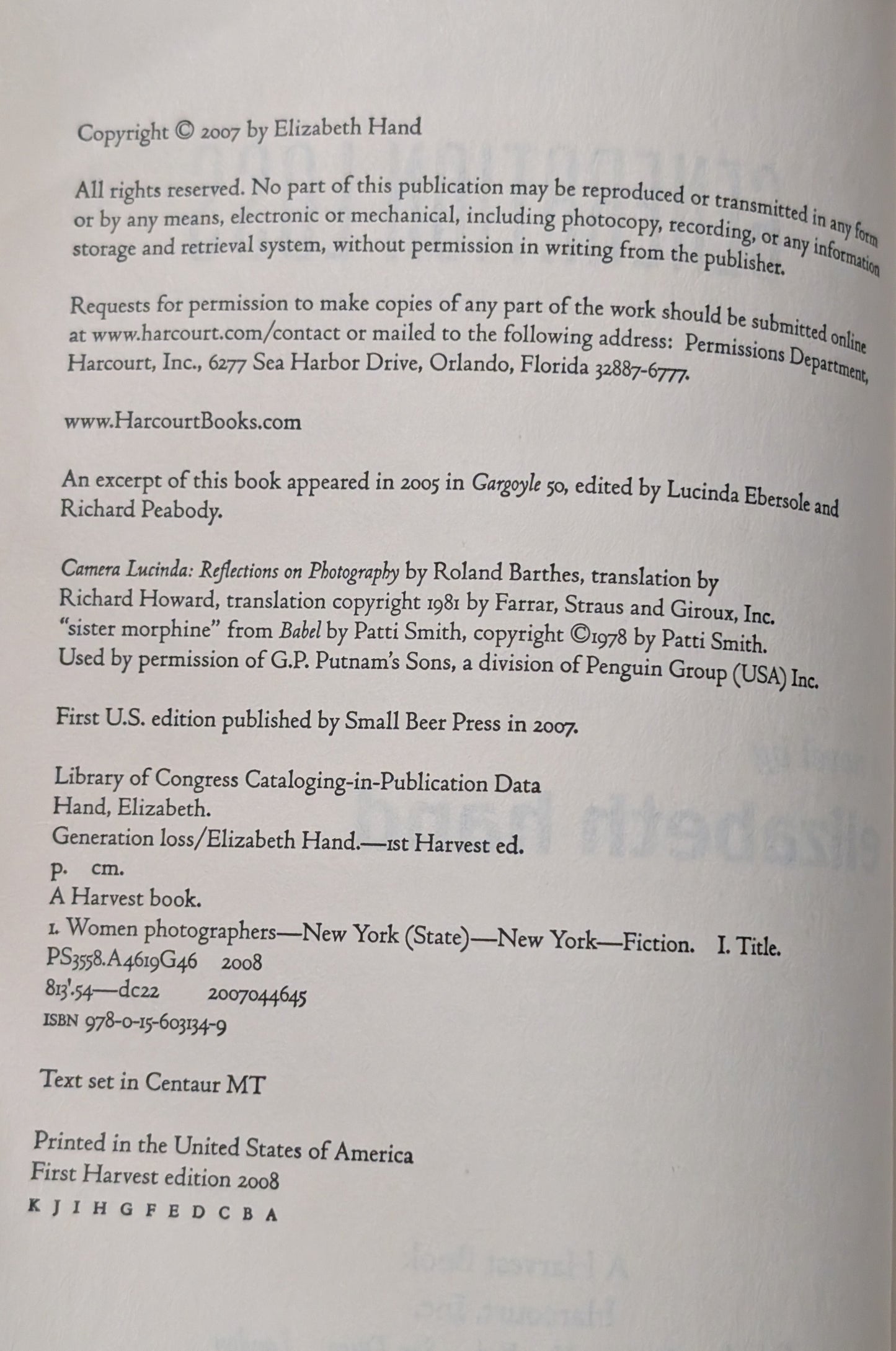 Generational Loss by Elizabeth Hand