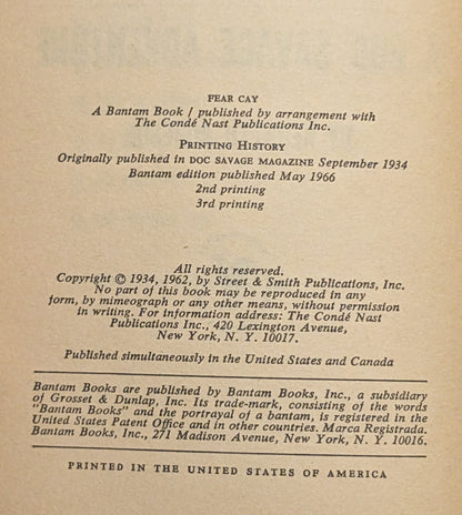 A Doc Savage Adventure: Fear Cay by Kenneth Robeson