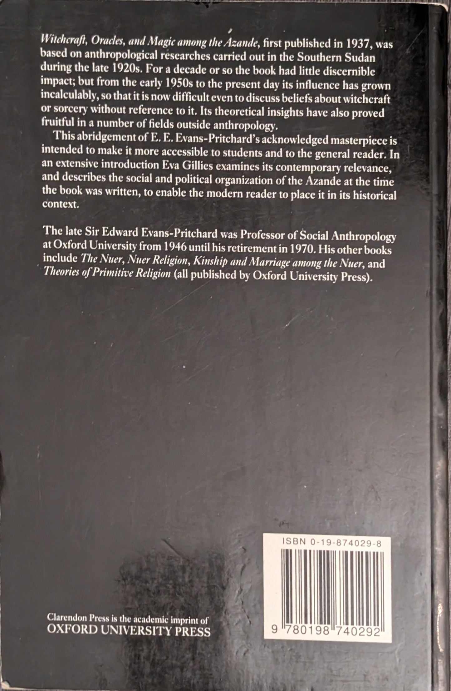 Witchcraft, Oracles, and Magic Among The Azande