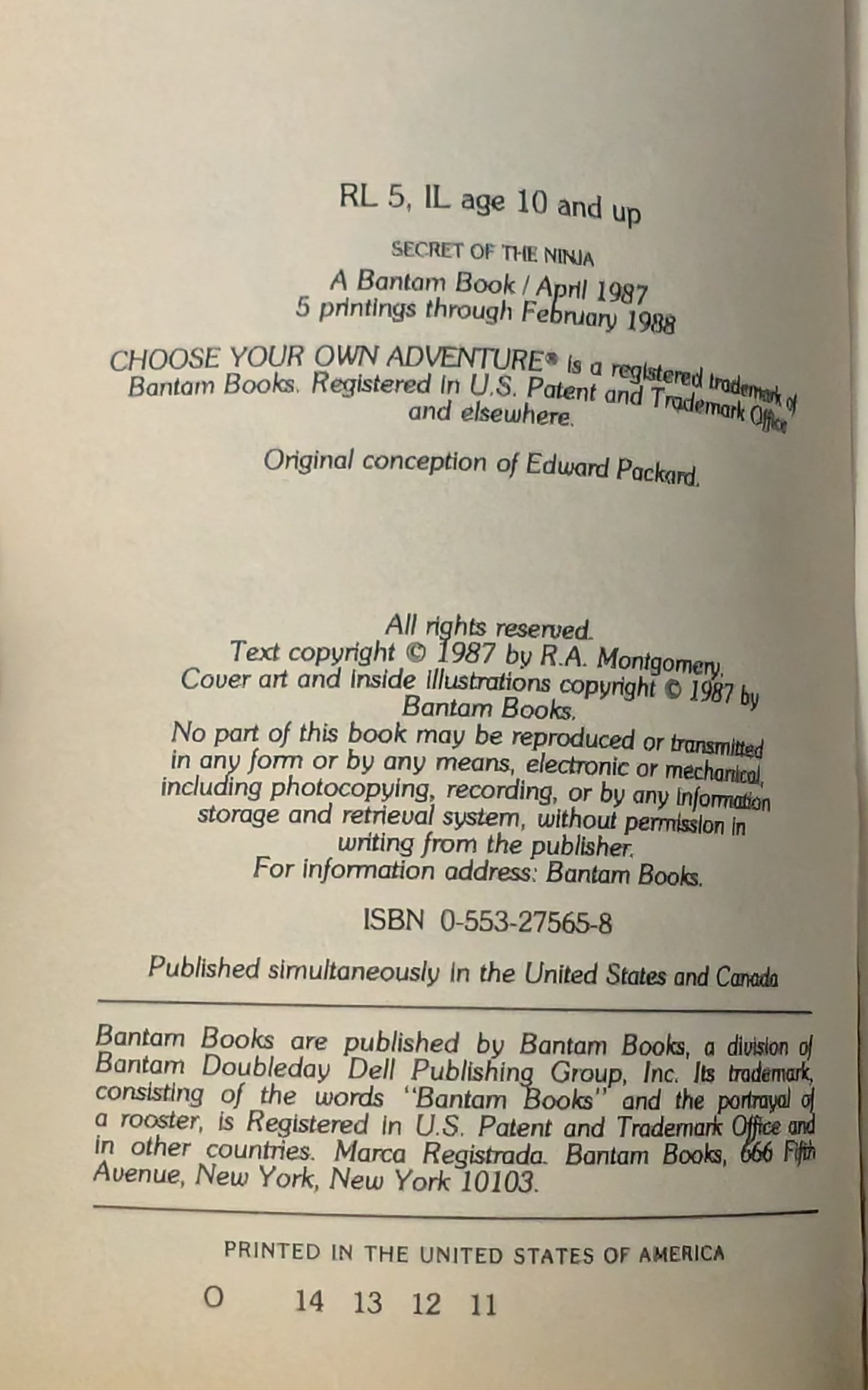 Secret of the Ninja by Jay Leibold (Choose Your Own Adventure)