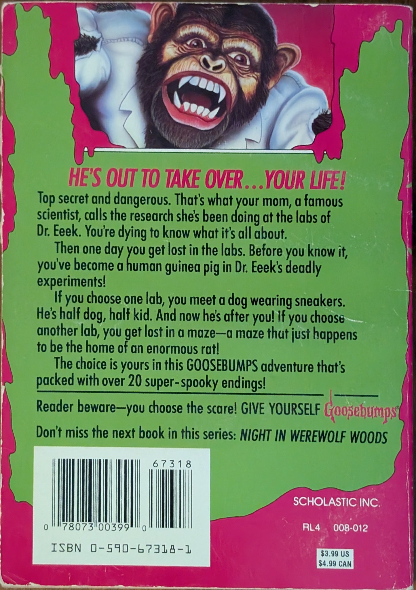 The Deadly Experiments of Dr. Eeek (Reader Beware #4) by R.L Stine