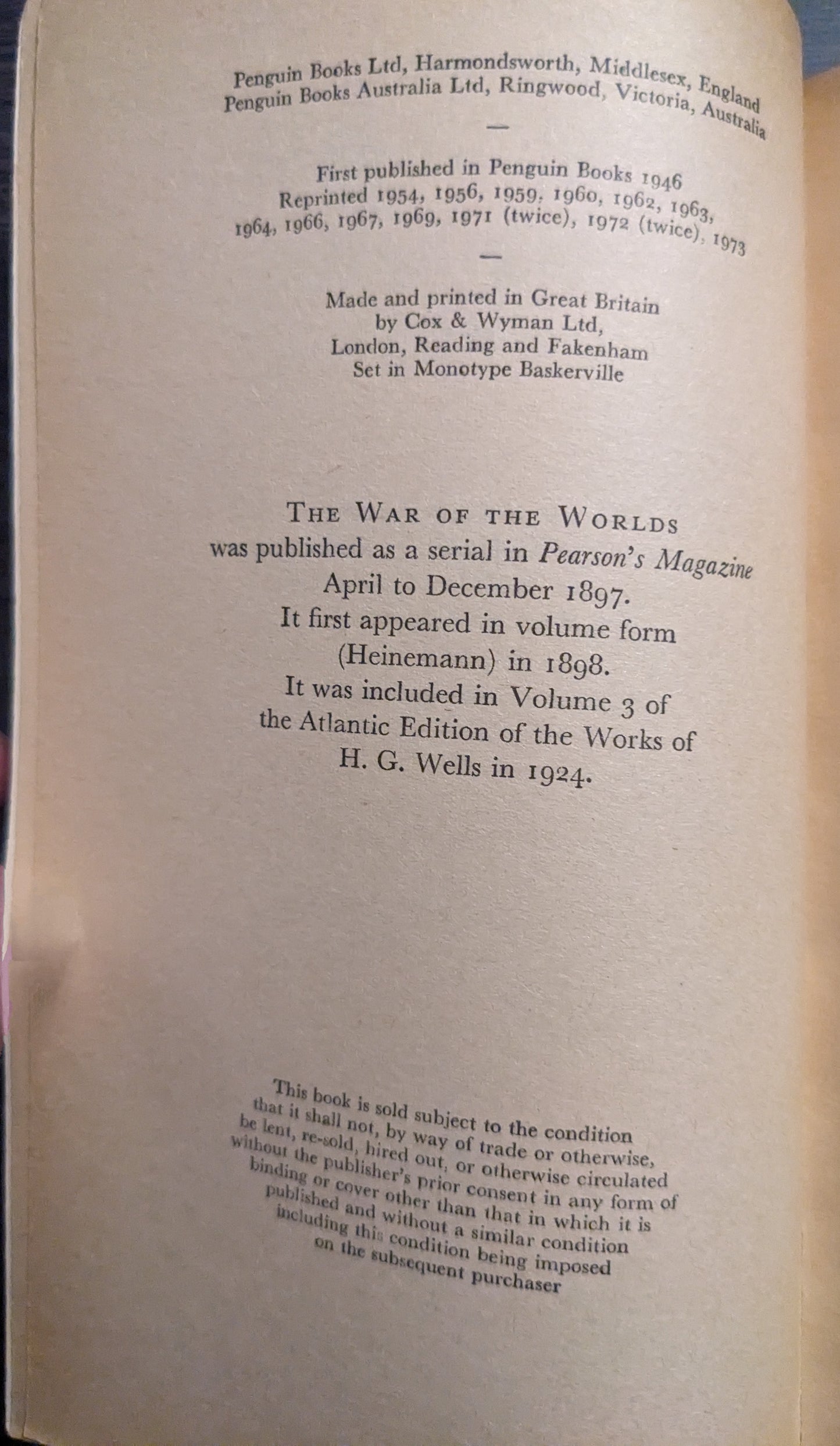 The War of the Worlds by H.G Wells