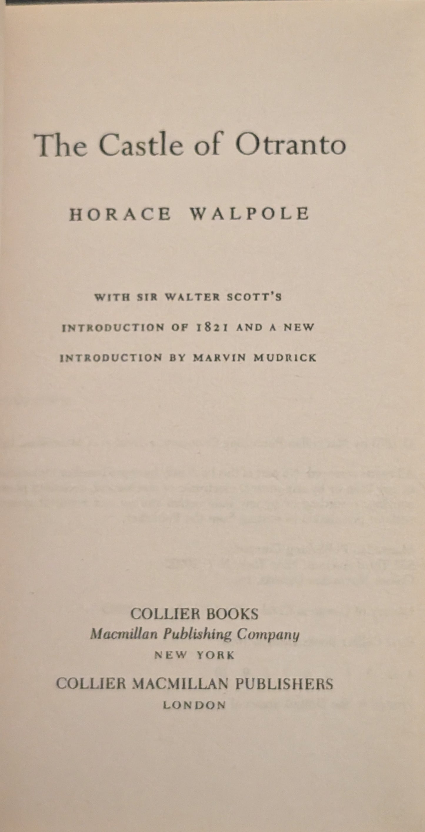 The Castle of Otranto by Horace Walpole