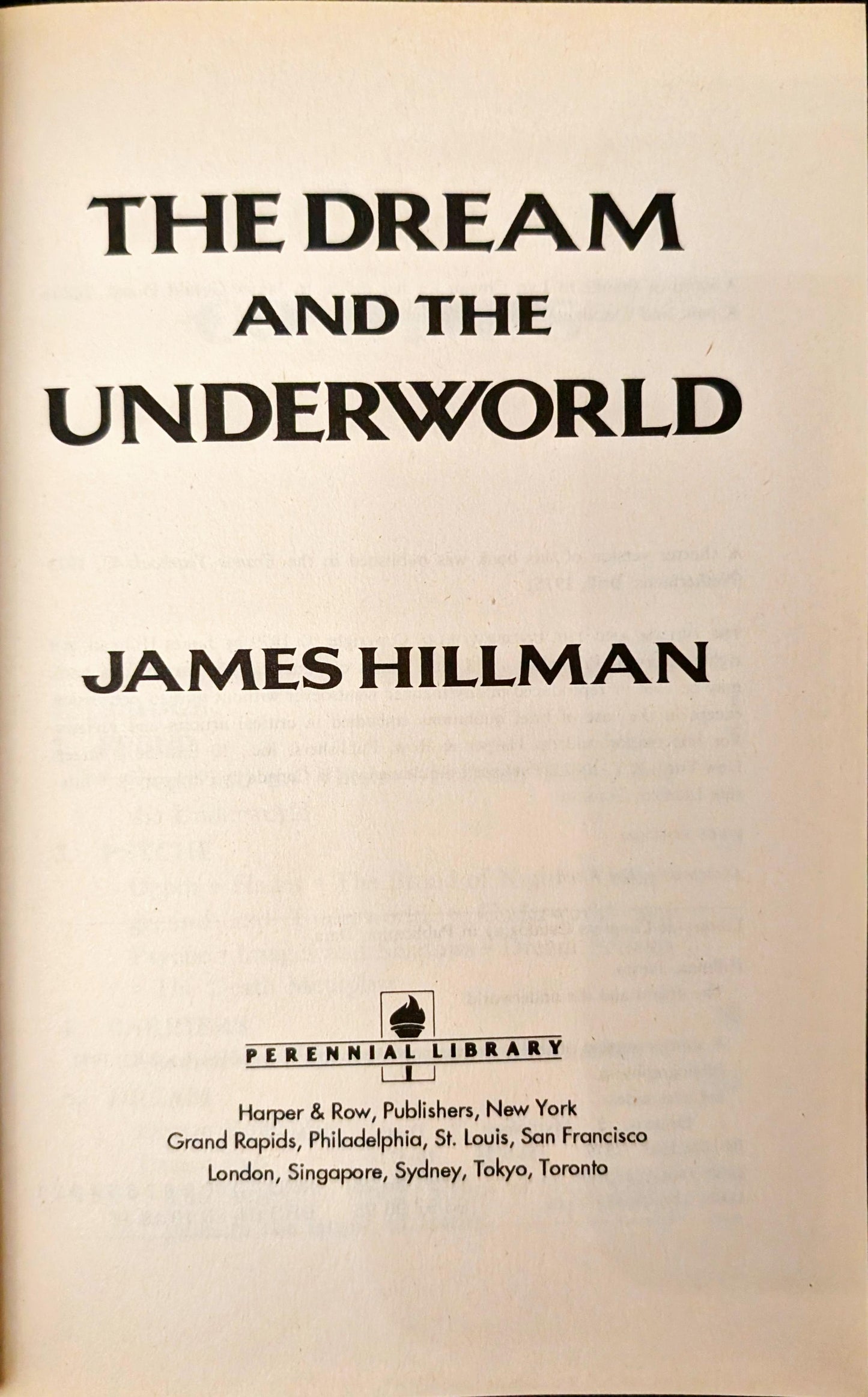 The Dream and The Underworld by James Hillman