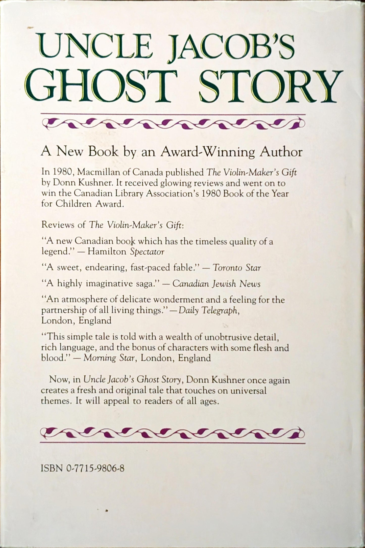 Uncle Jacob's Ghost Story by Donn Kuschner