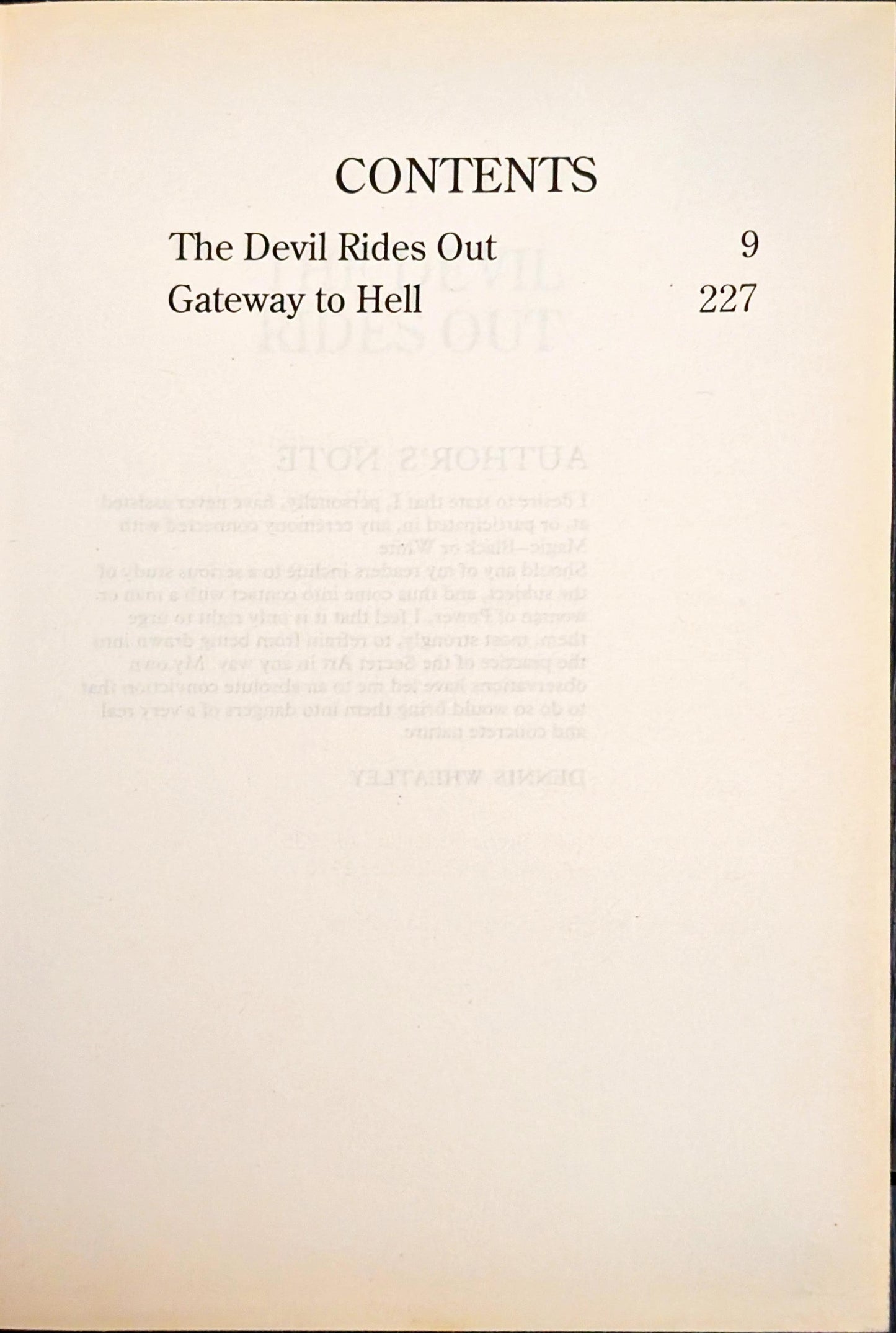 The Devil Rides Out and Gateway to Hell by Dennis Wheatley