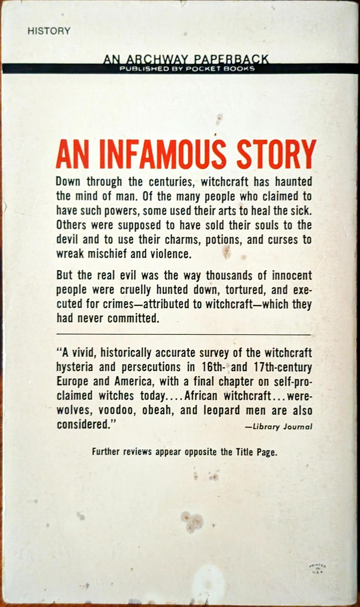 A Cauldron of Witches: The Story of Witchcraft by Clifford Lindsey Alderman