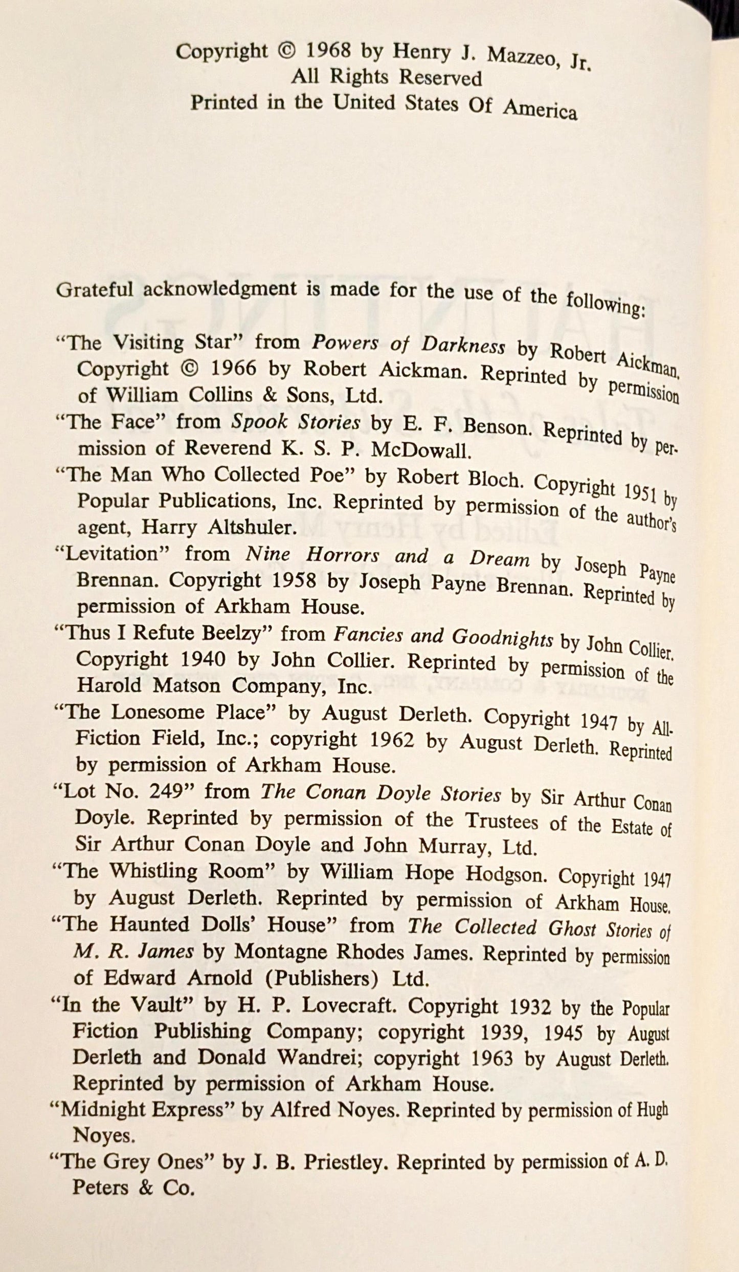 Hauntings: Tales of the Supernatural edited by Henry Mazzeo, illustrations by Edward Gorey
