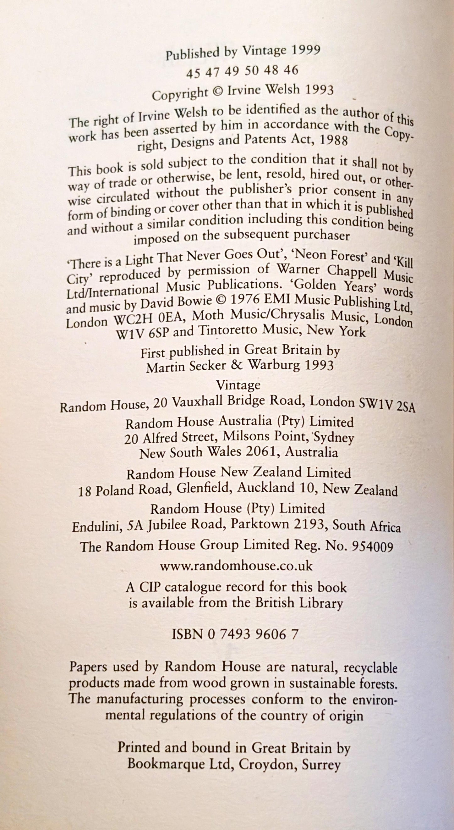 Trainspotting by Irvine Welsh