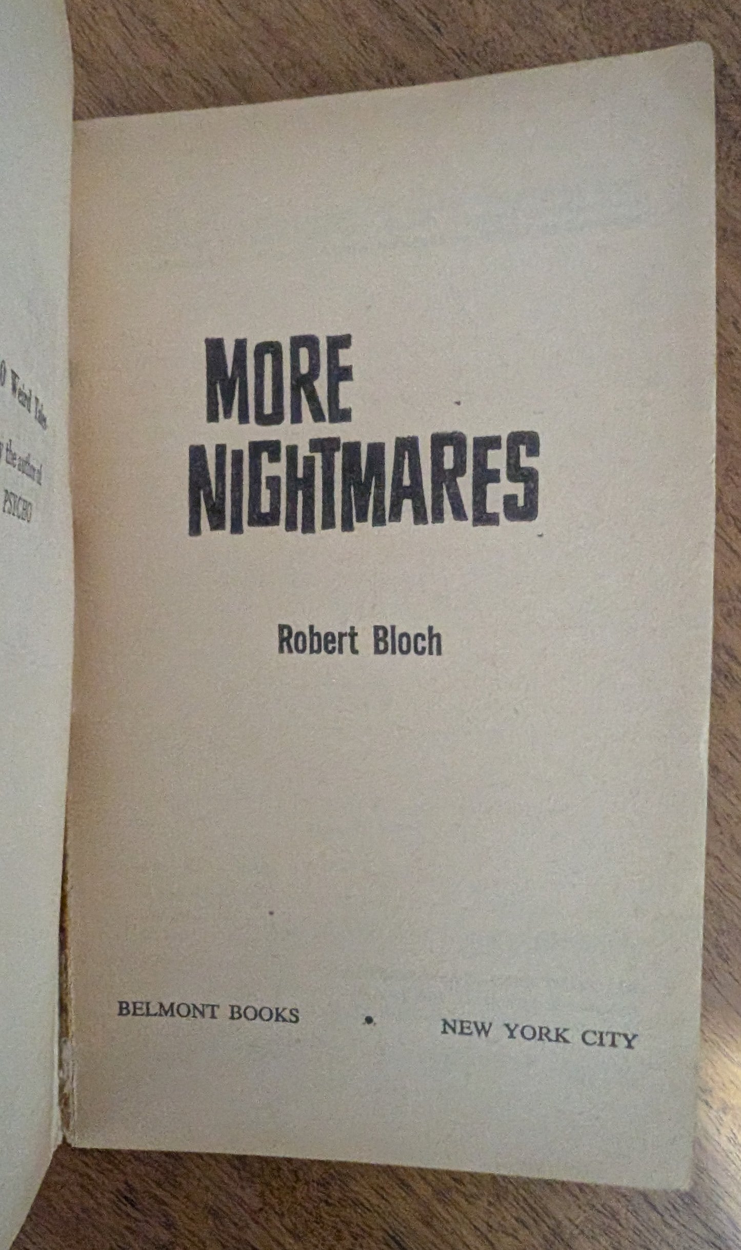 More Nightmares Weird Tales by Robert Bloch