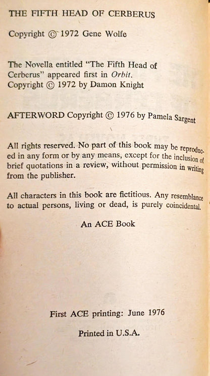 The Fifth Head of Cerberus: Three Novels by Gene Wolfe