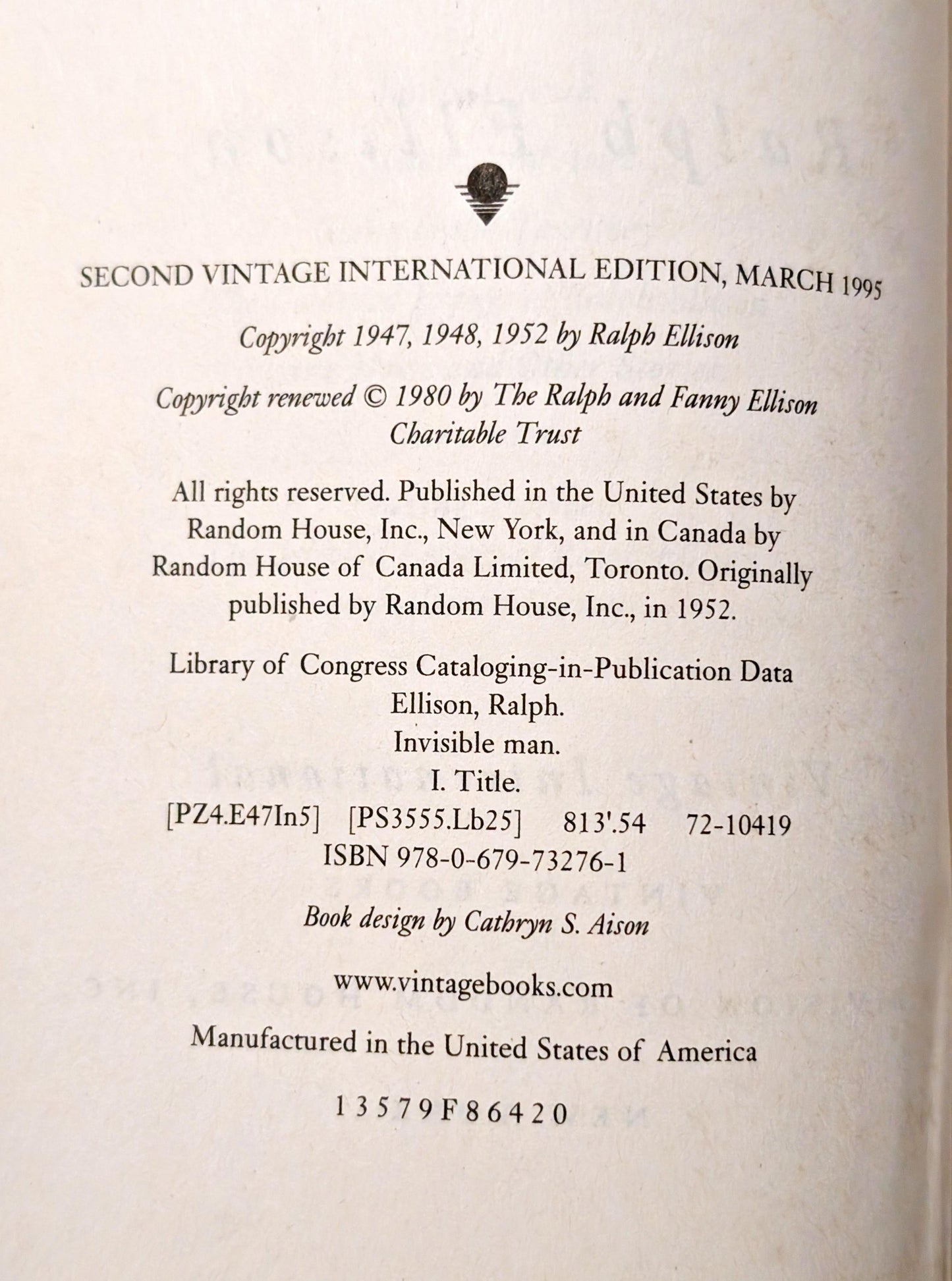 Invisible Man by Ralph Ellison