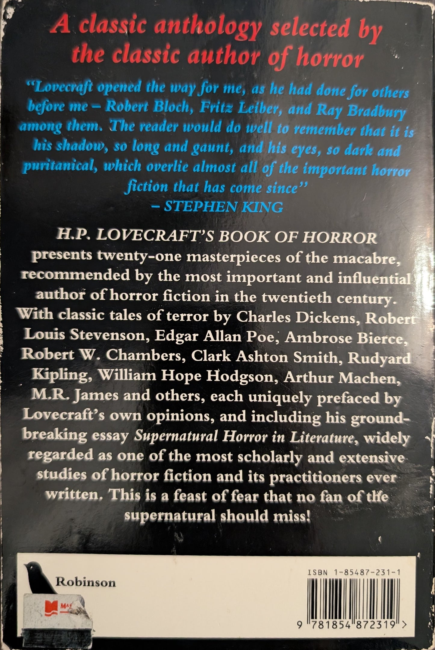 H.P Lovecraft's Book of Horror edited by Stephen Jones and Dave Carson