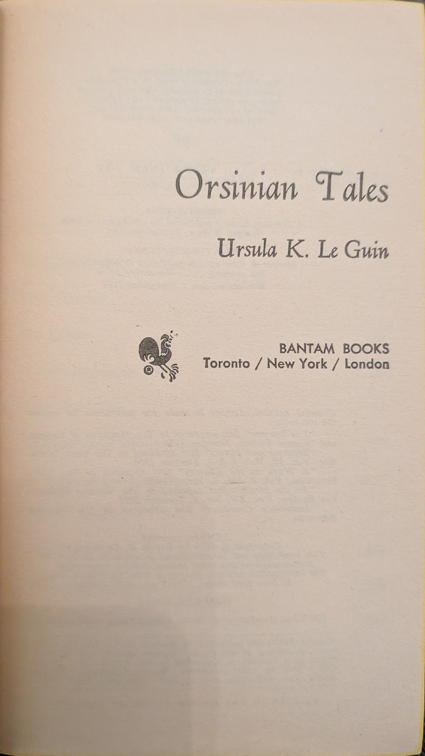 Orsinian Tales by Ursula K. Le Guin