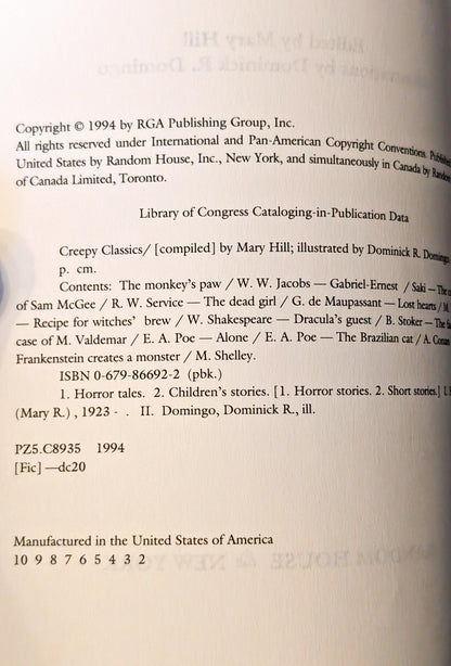 Creepy Clasics edited by Mary Hill