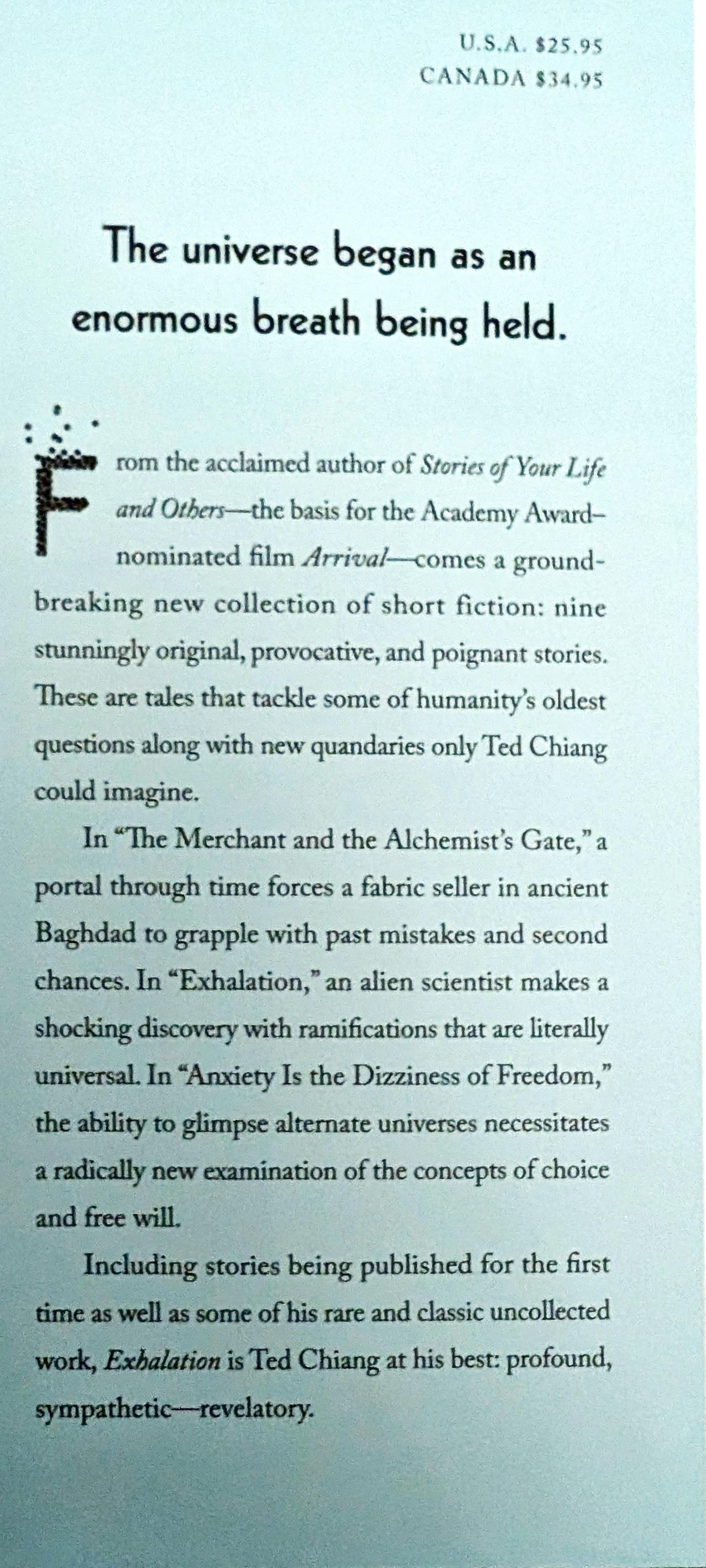 Exhalation: Stories by Ted Chiang